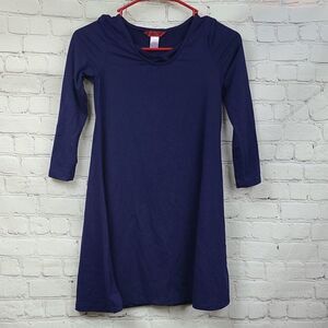 1st Kiss Girls 10/12 Navy Blue Long Sleeve Lightweight T-Shirt Knit Shift Dress